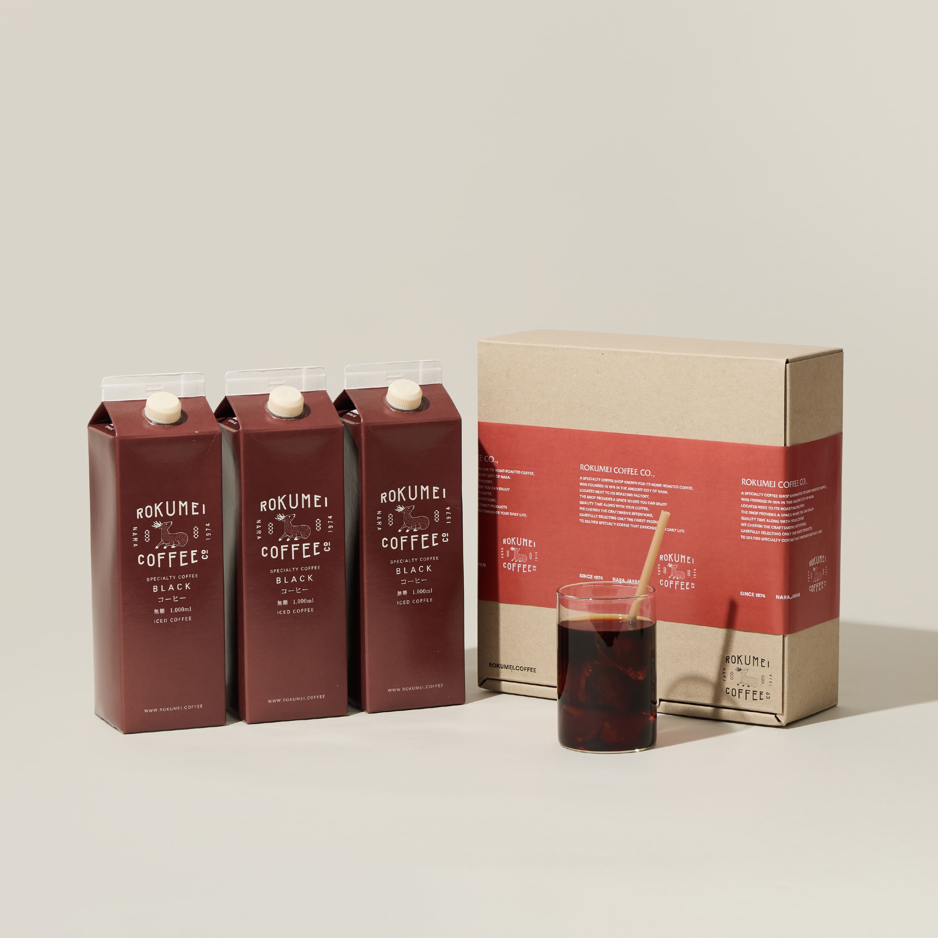 ギフト アイスコーヒー リキッド 無糖 3本セット｜ロクメイコーヒー